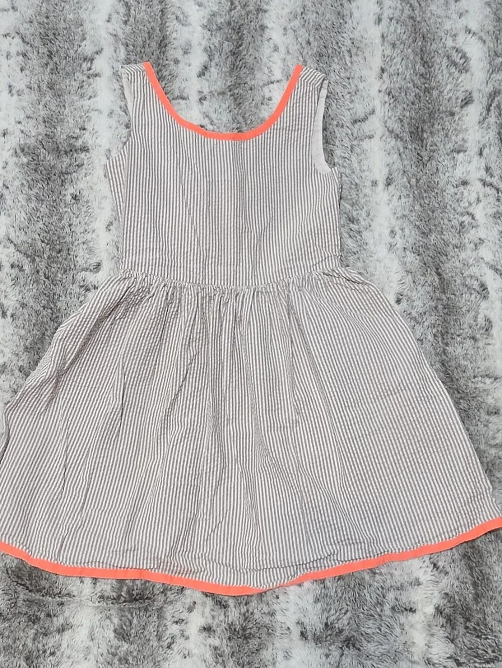 GAP Girls Navy & White Striped Dress with Coral 
